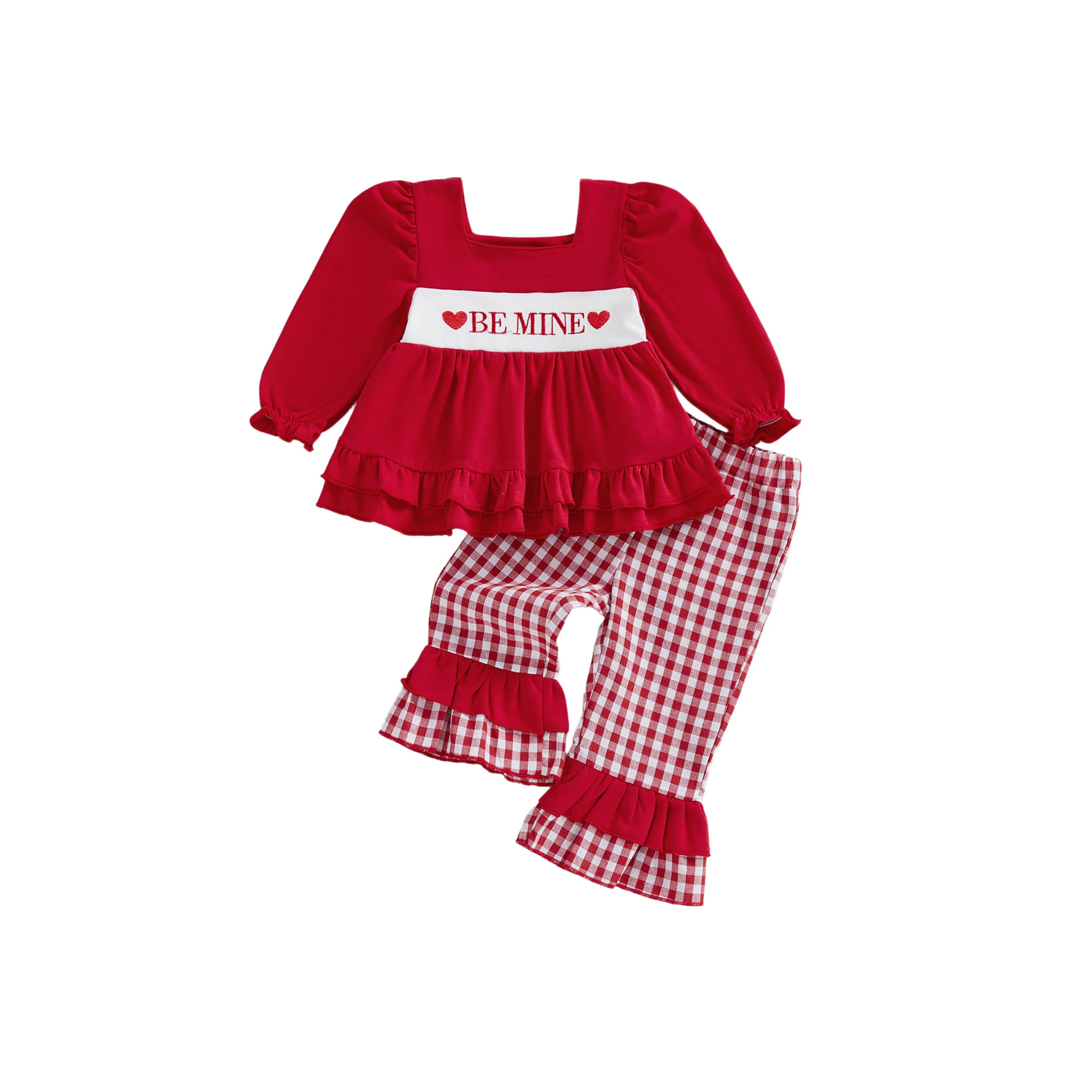 Valentine Plaid Baby Girl Outfit