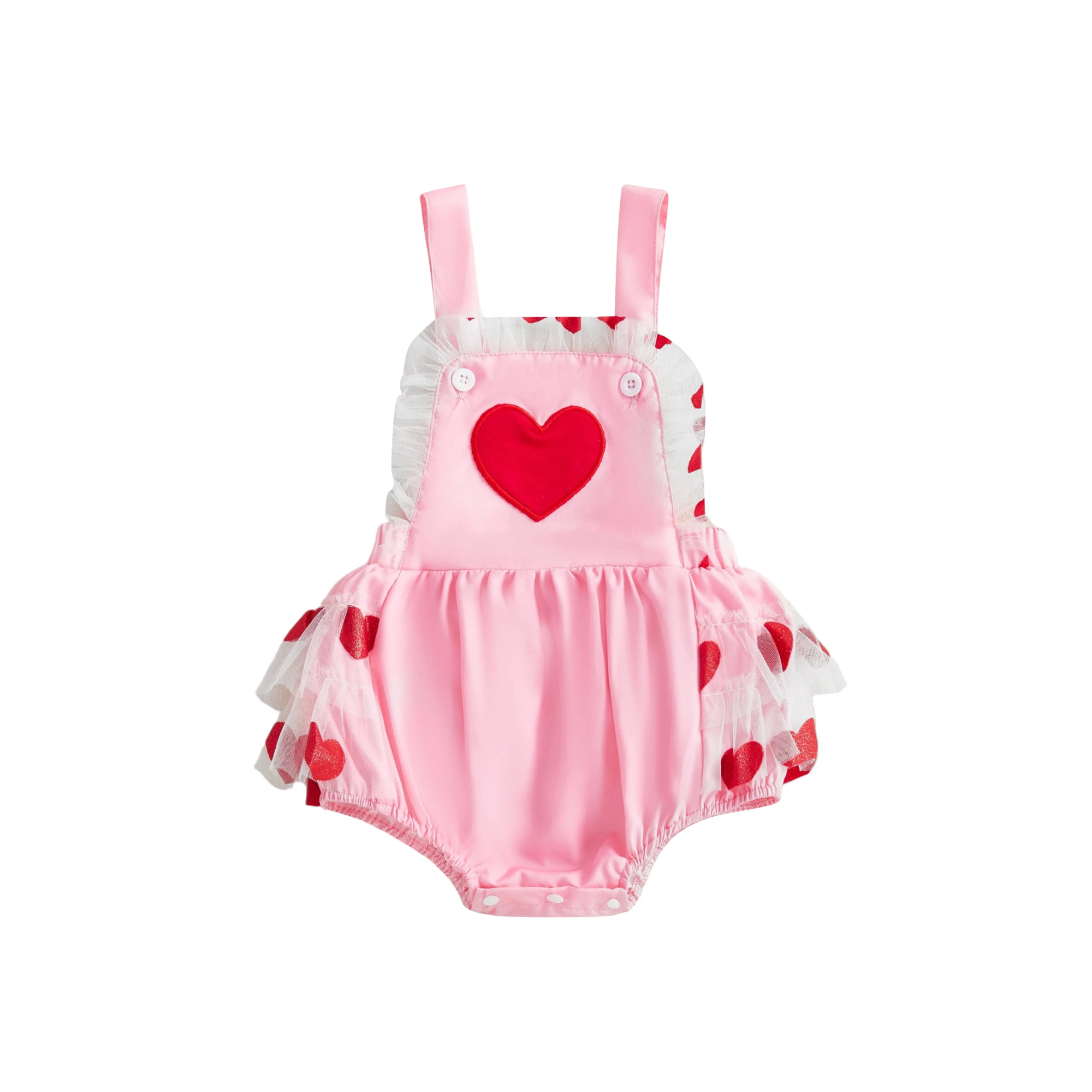 Heart Mesh Baby Girl Romper