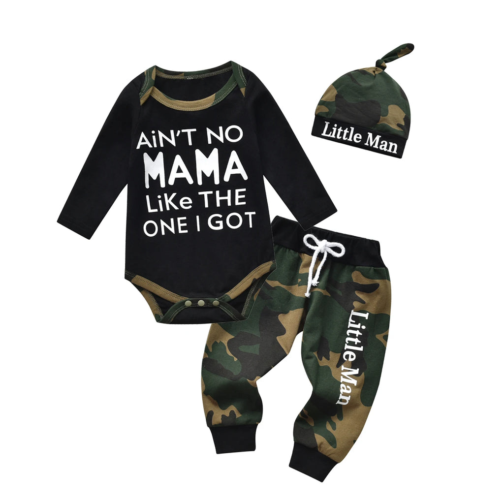 Camo Baby Boy Romper Set