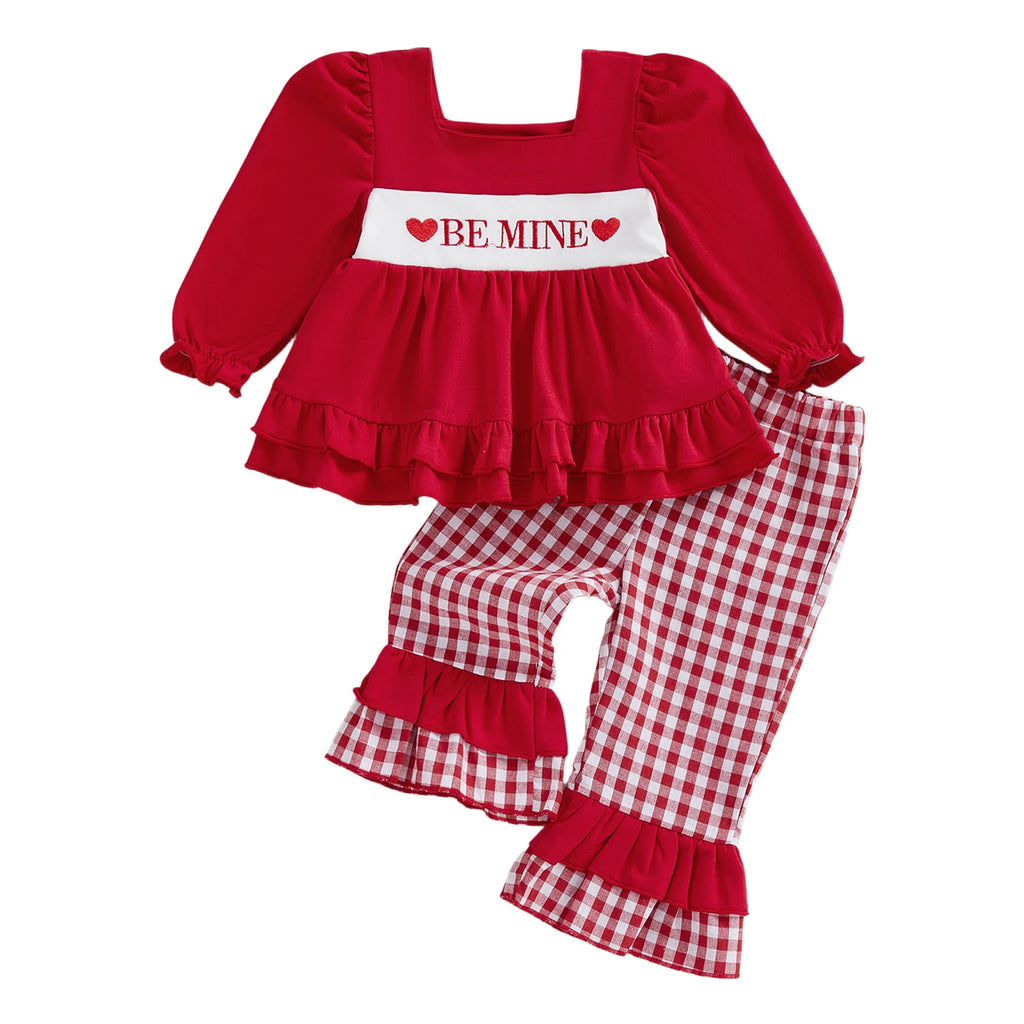 Valentine Plaid Baby Girl Outfit