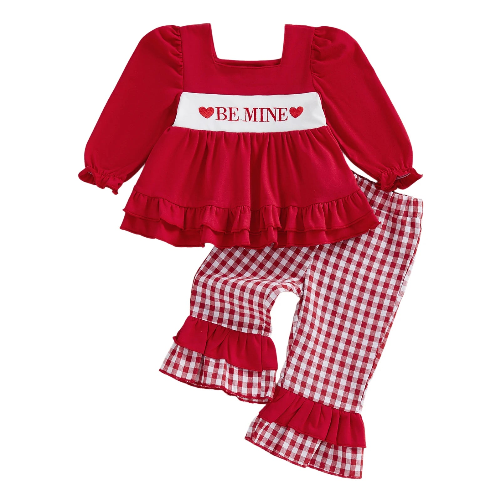 Valentine Plaid Baby Girl Outfit