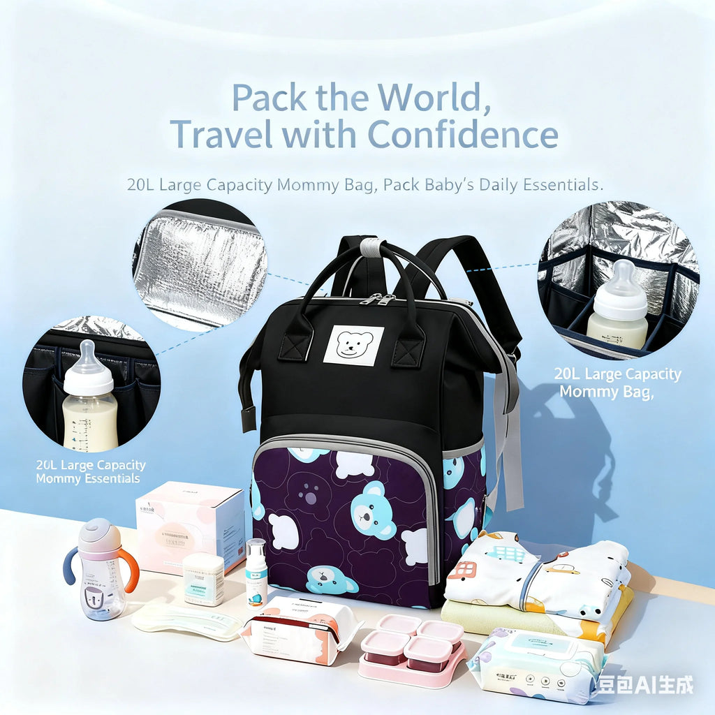 Cute Bear Baby Diaper Backpack