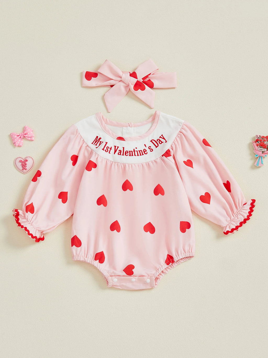 Valentine Heart Baby Romper