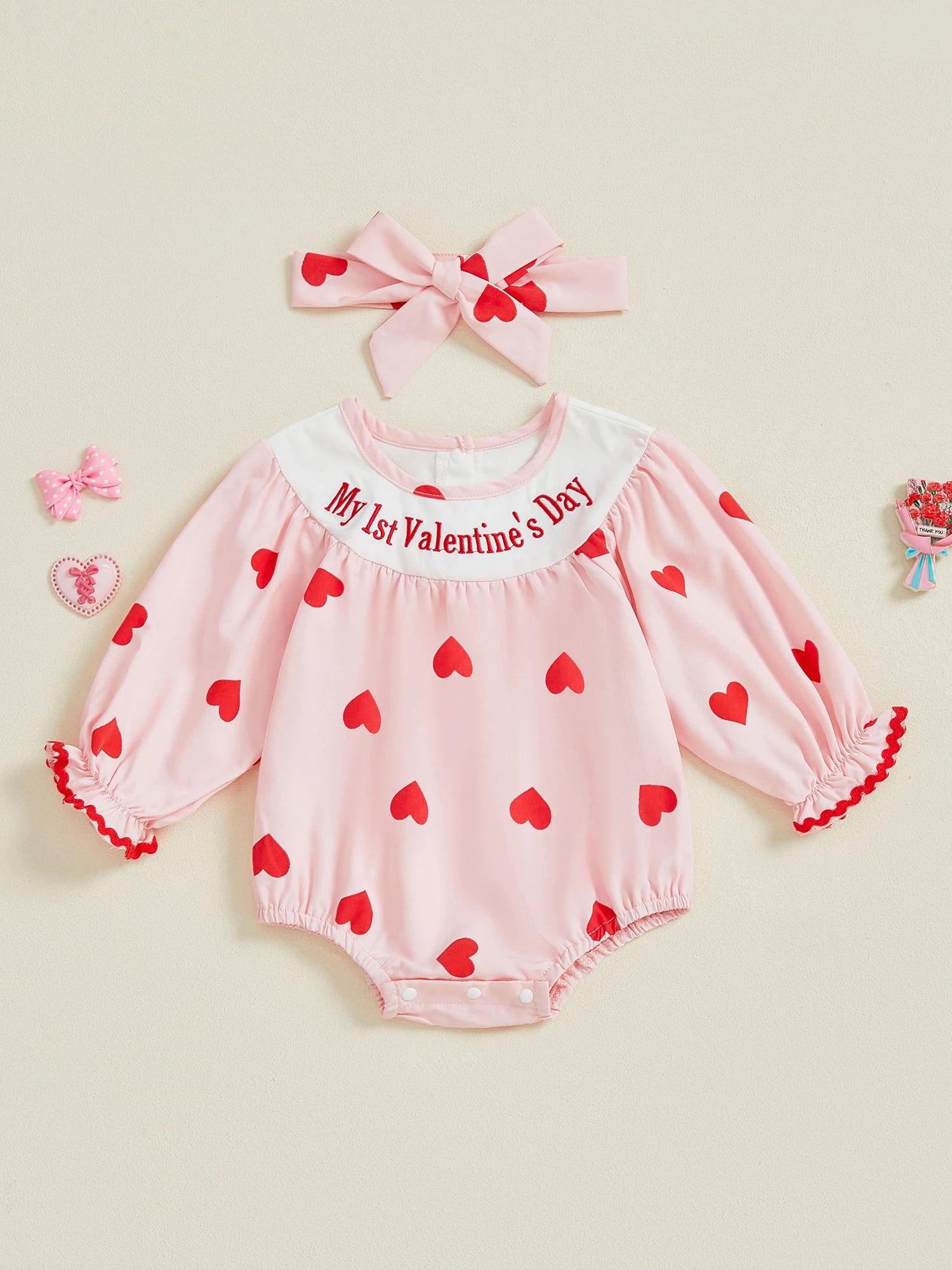 Valentine Heart Baby Romper