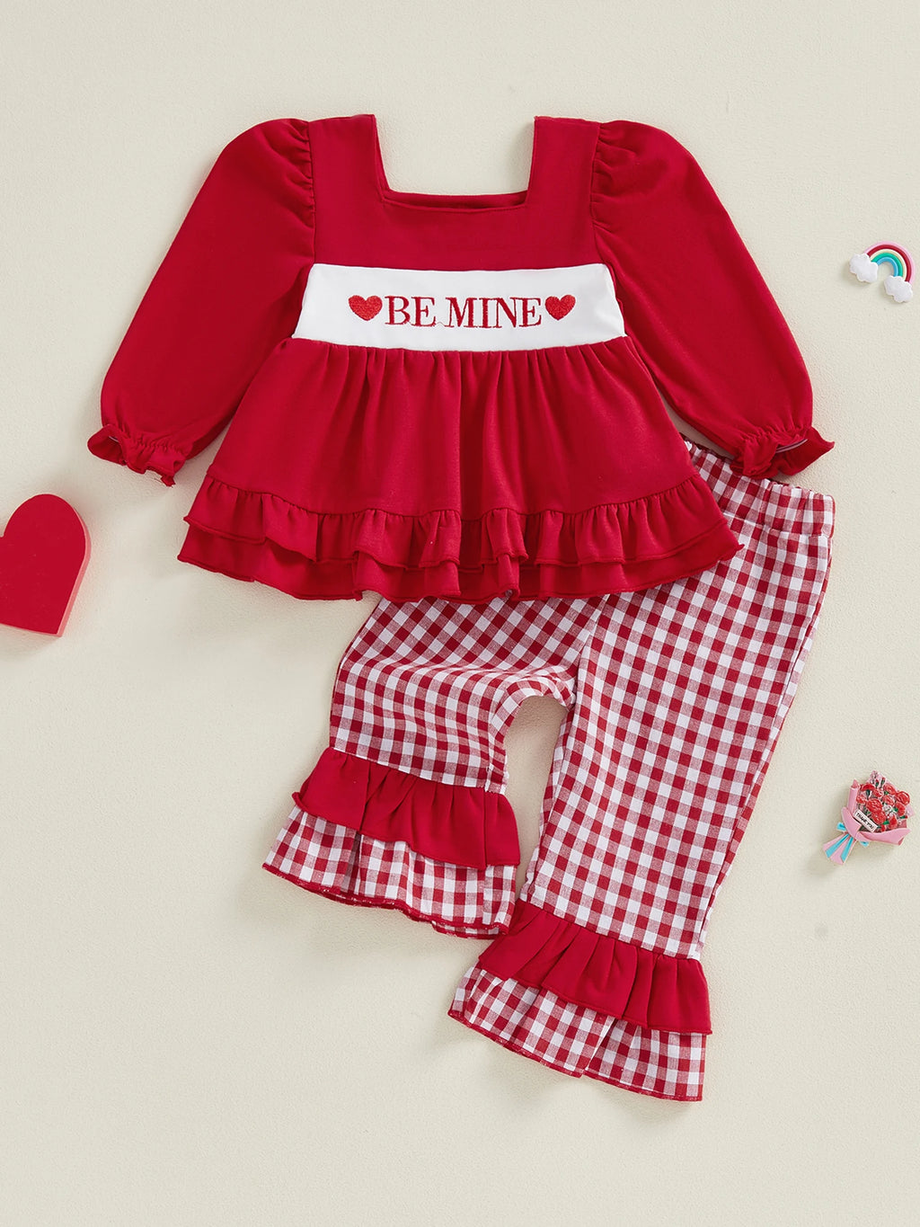 Valentine Plaid Baby Girl Outfit