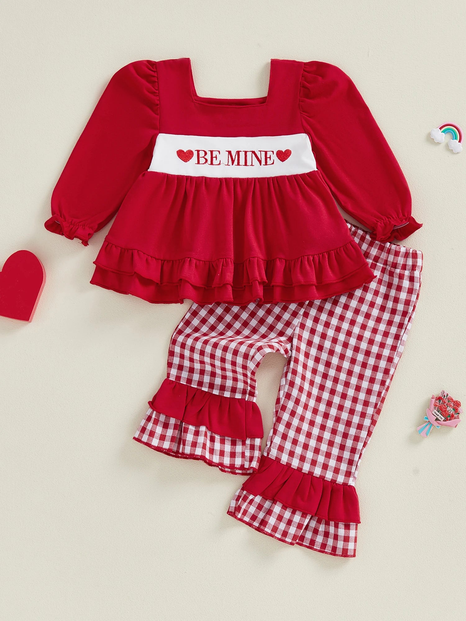 Valentine Plaid Baby Girl Outfit