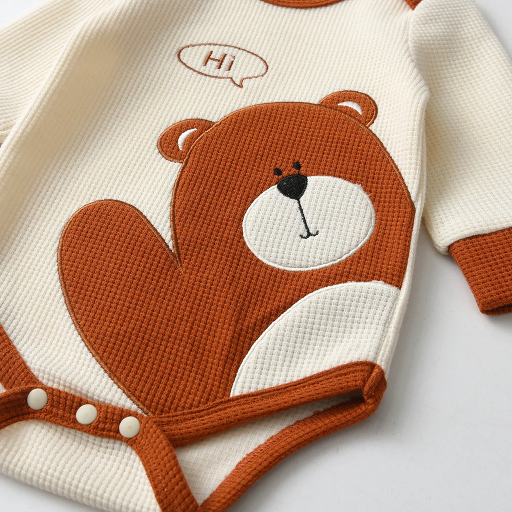 Bear Print Baby Outfit Set