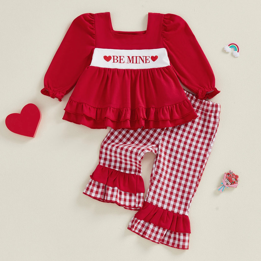 Valentine Plaid Baby Girl Outfit