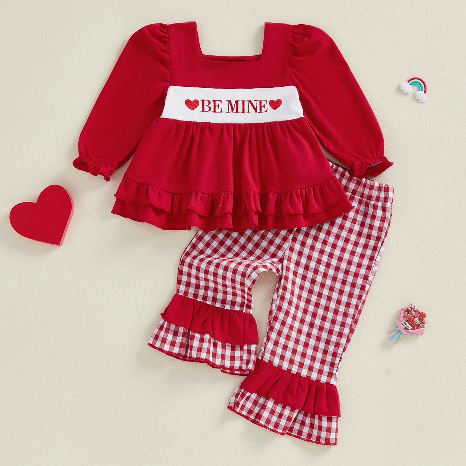Valentine Plaid Baby Girl Outfit