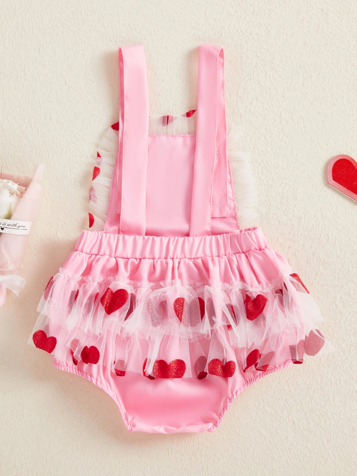 Heart Mesh Baby Girl Romper