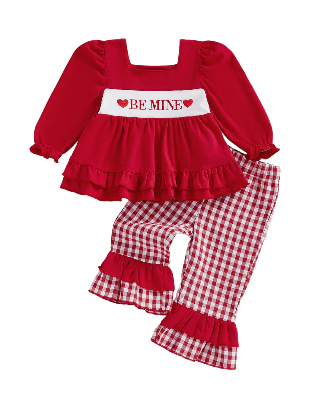 Valentine Plaid Baby Girl Outfit