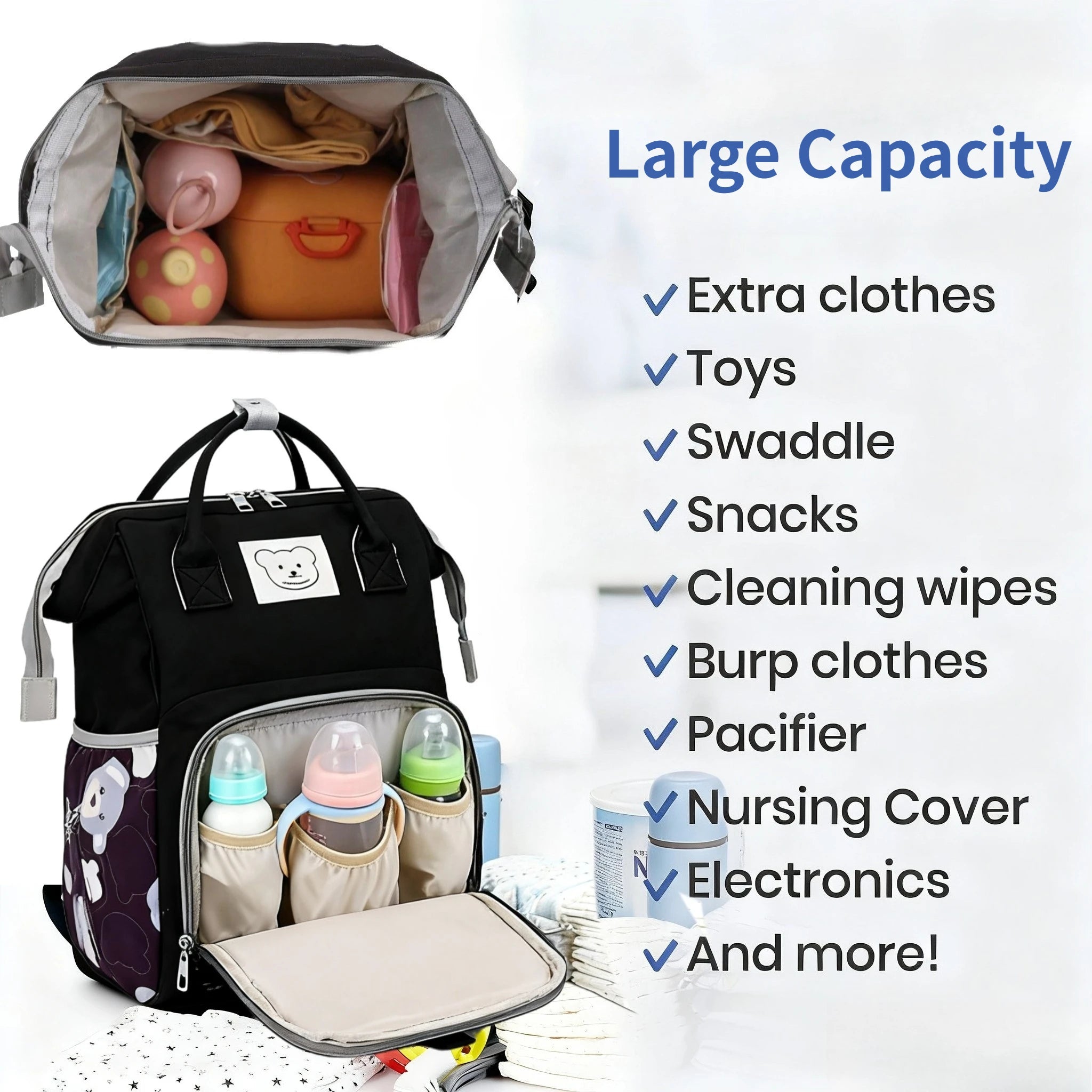 Cute Bear Baby Diaper Backpack