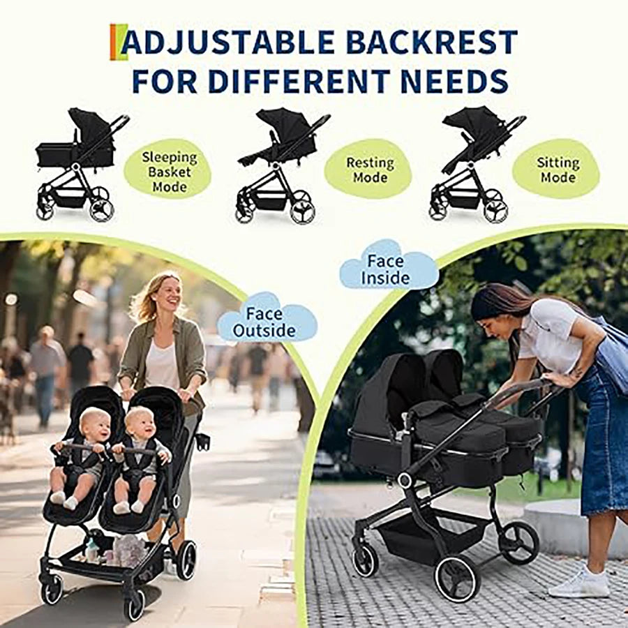 Double Twin Baby Stroller