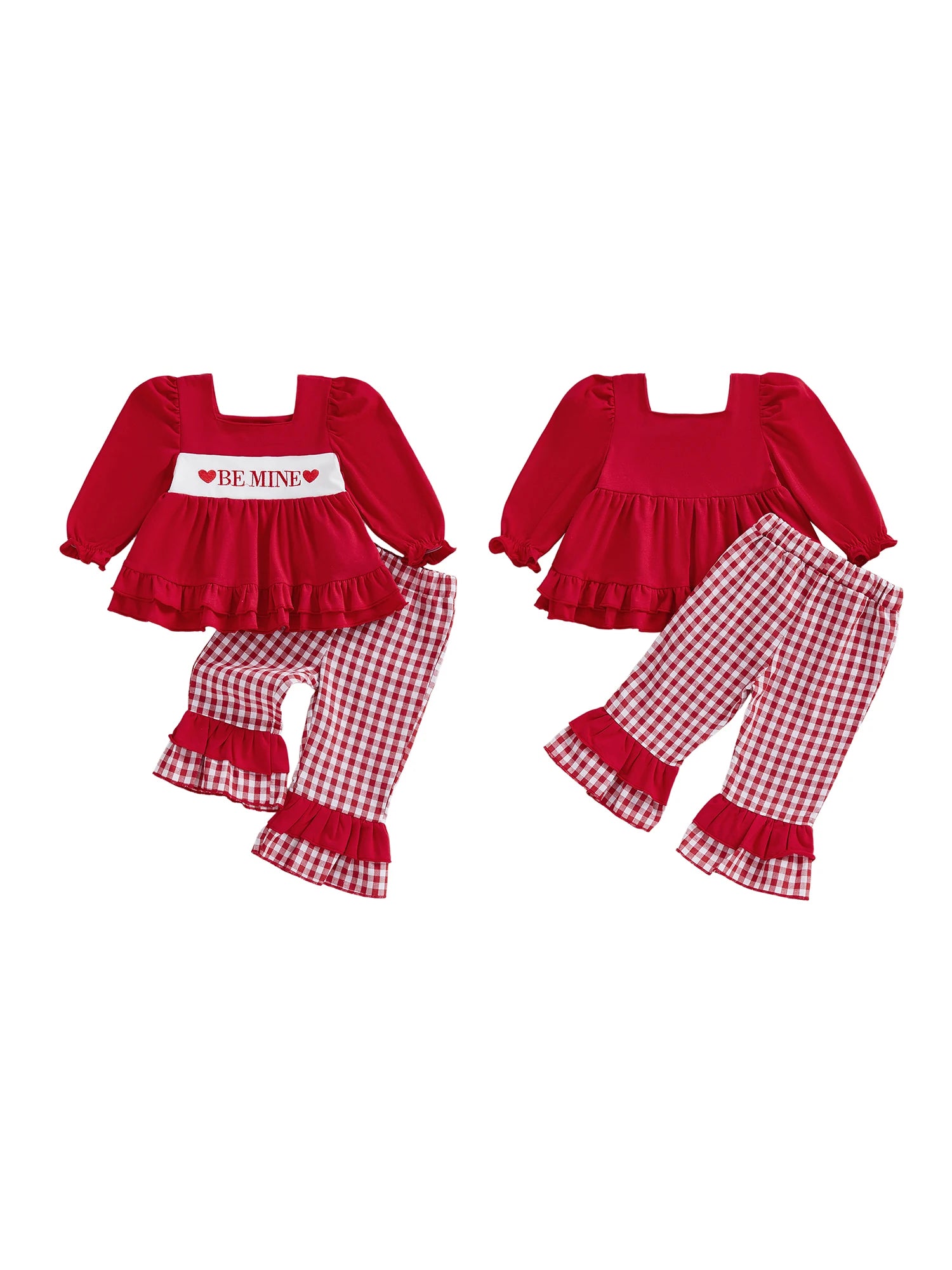 Valentine Plaid Baby Girl Outfit