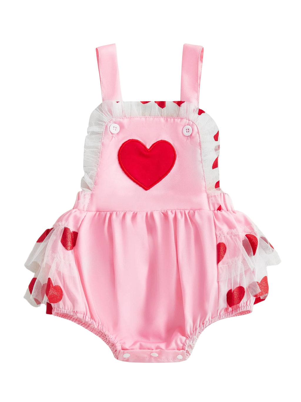 Heart Mesh Baby Girl Romper