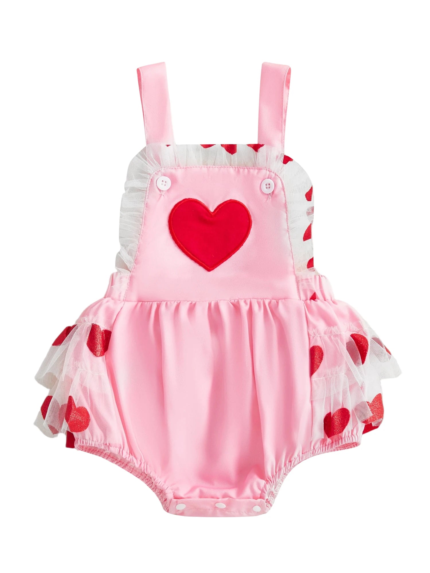 Heart Mesh Baby Girl Romper