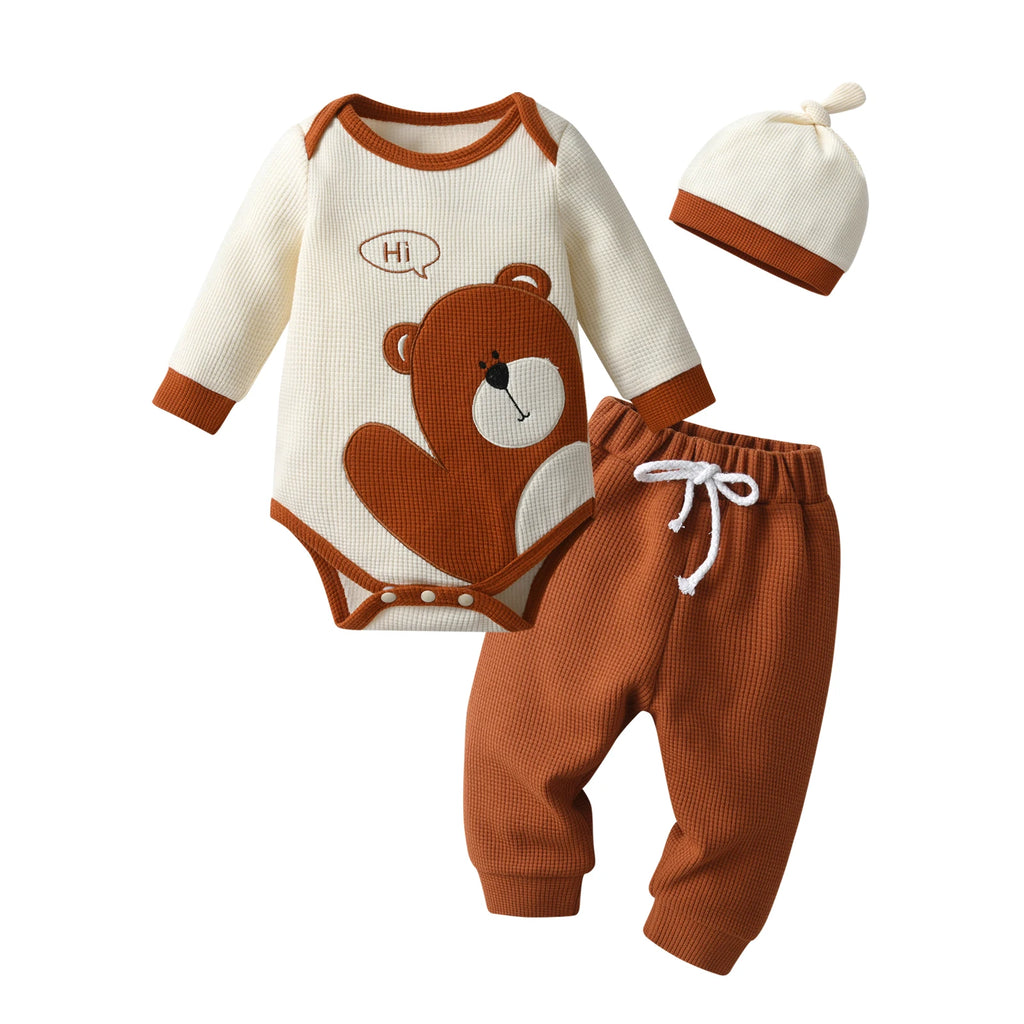 Bear Print Baby Outfit Set