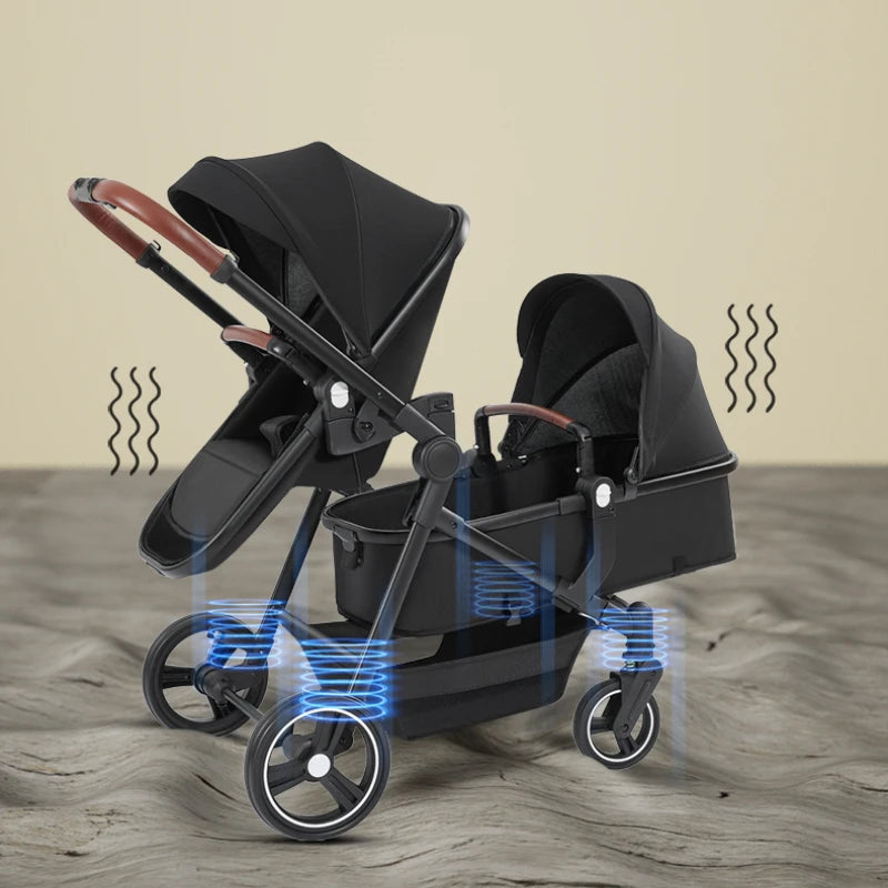 Lightweight Foldable Twin Stroller