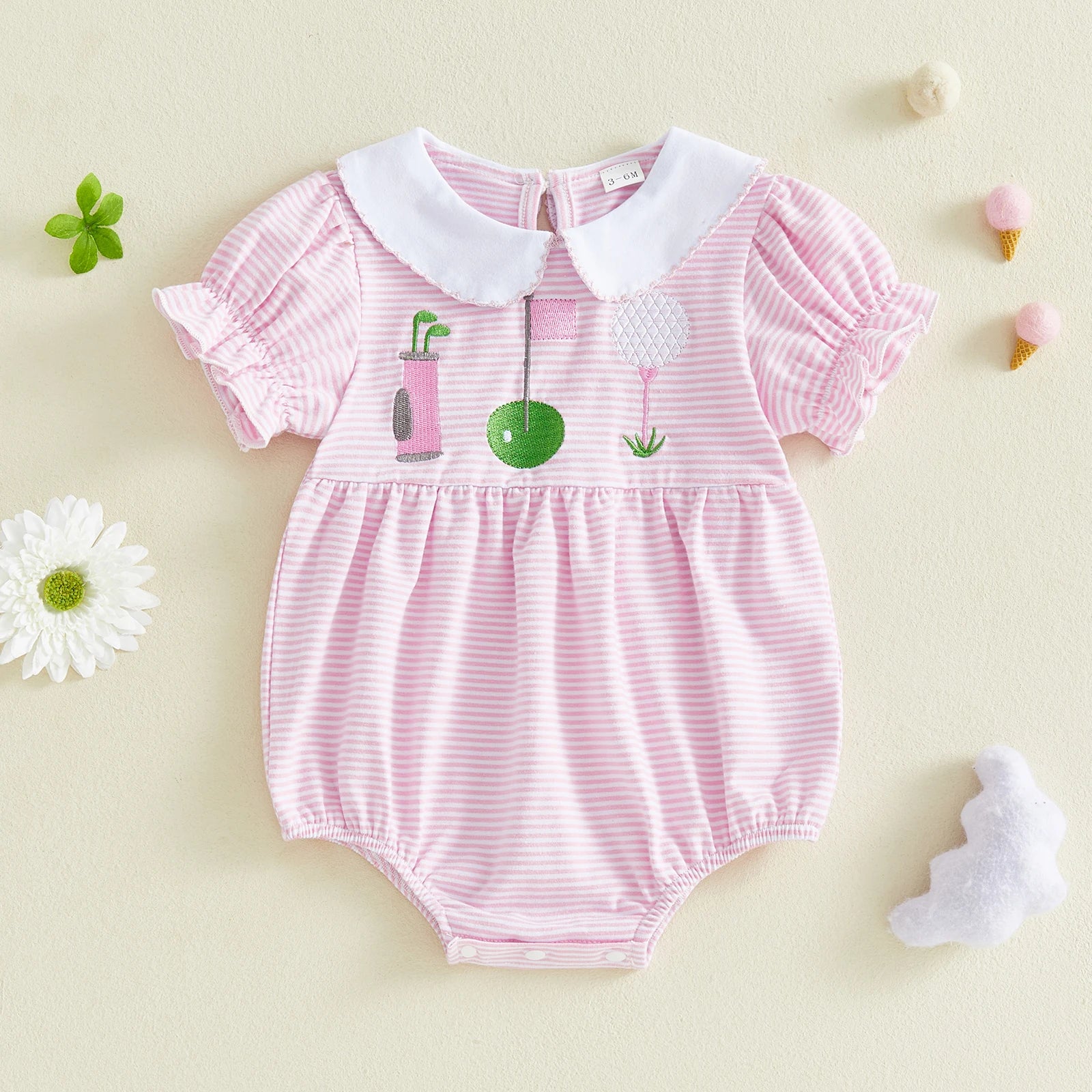 Floral Ruffle Baby Girl Romper